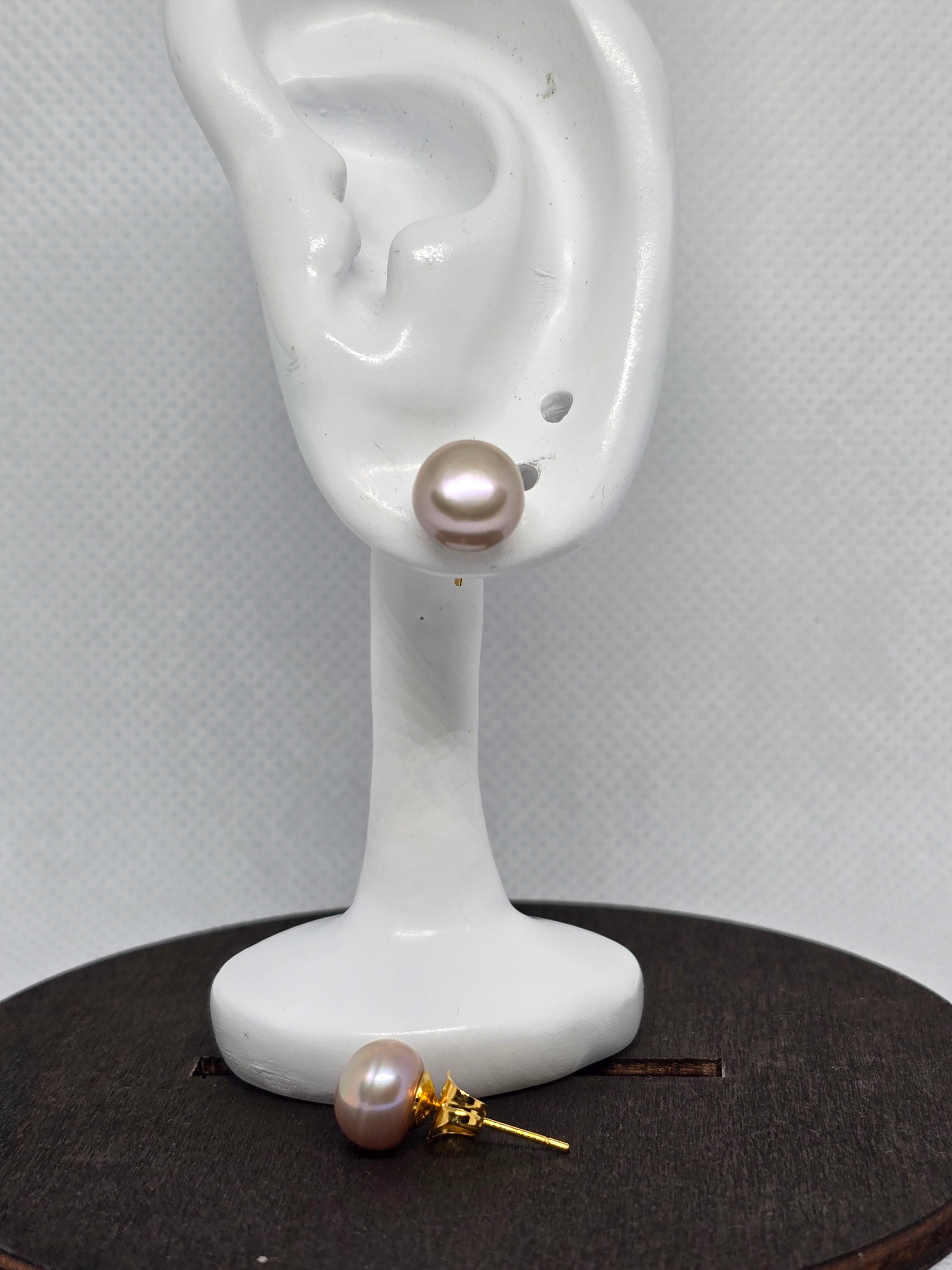 Pinkish Freshwater Pearl Stud Earrings