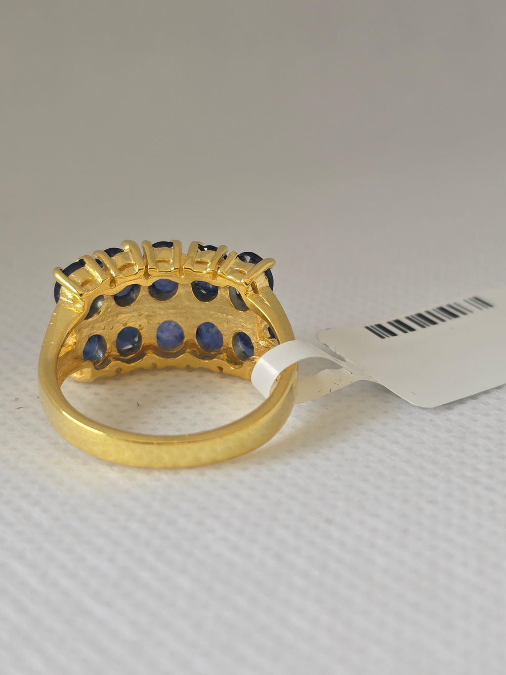 🌟 Stunning Deep Blue Sapphire Cluster Ring (S925 Gold Plated)