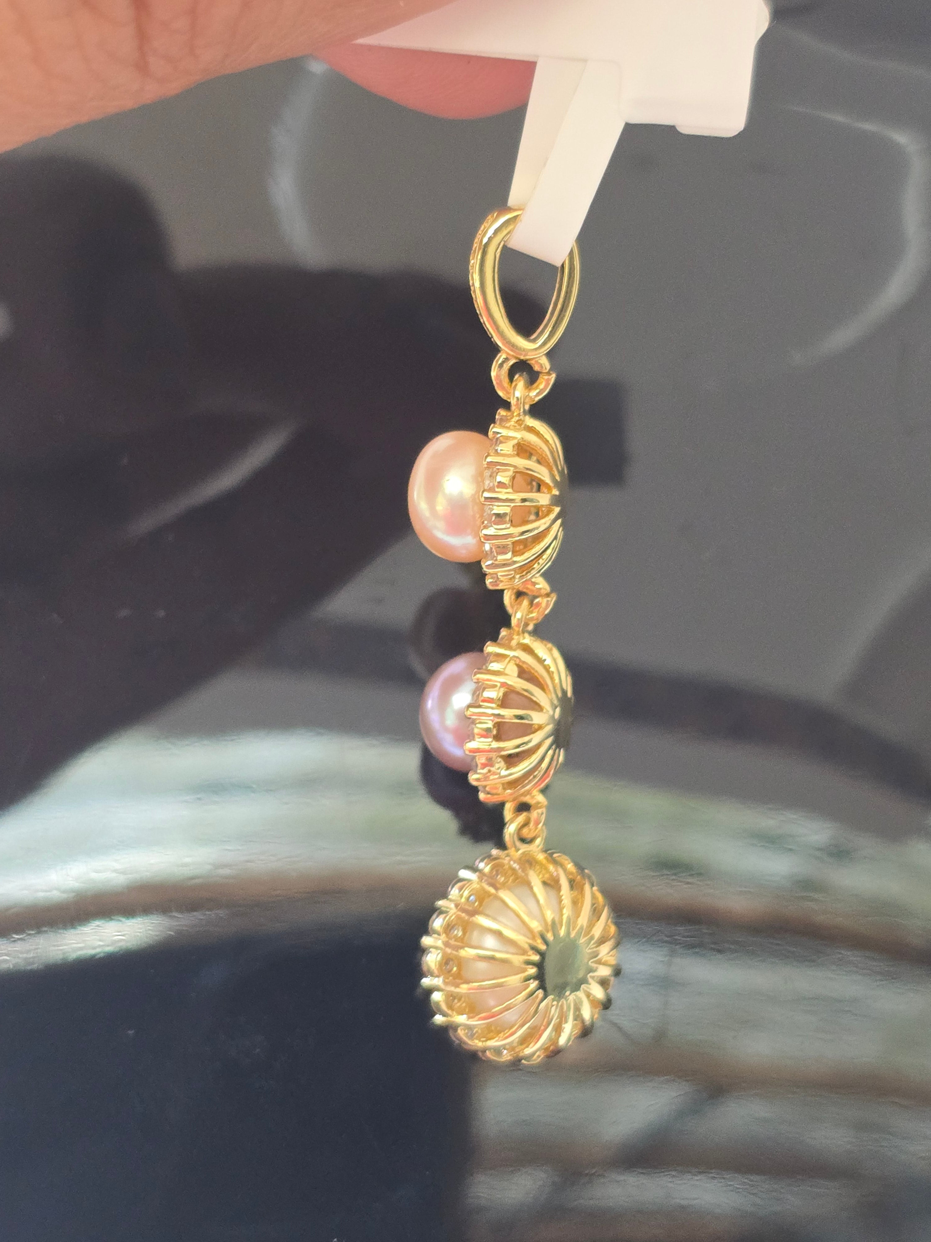 Triple Freshwater Pearl Drop Pendant