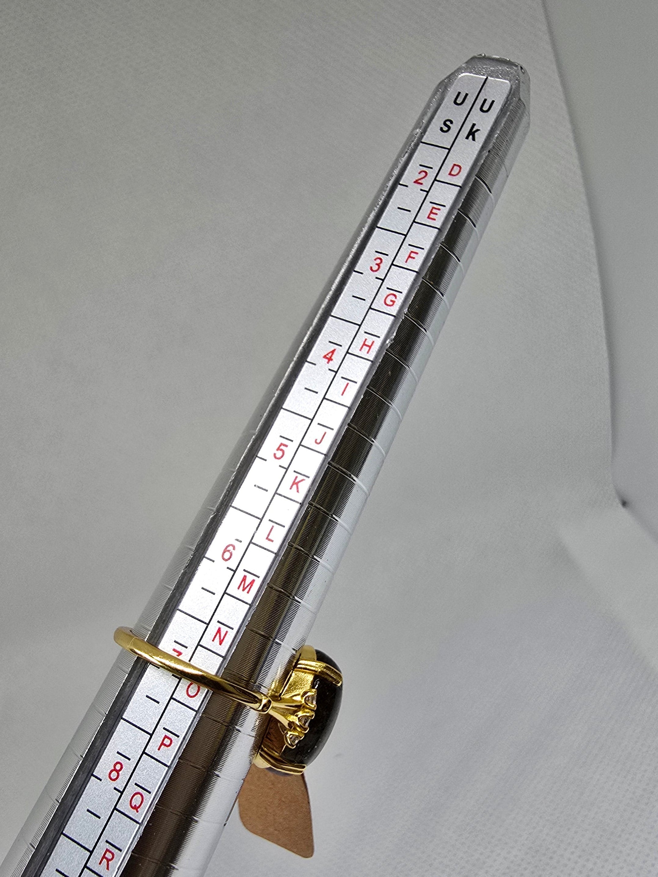 Natural Black Rutile Quartz Ring S925 Yellow Gold