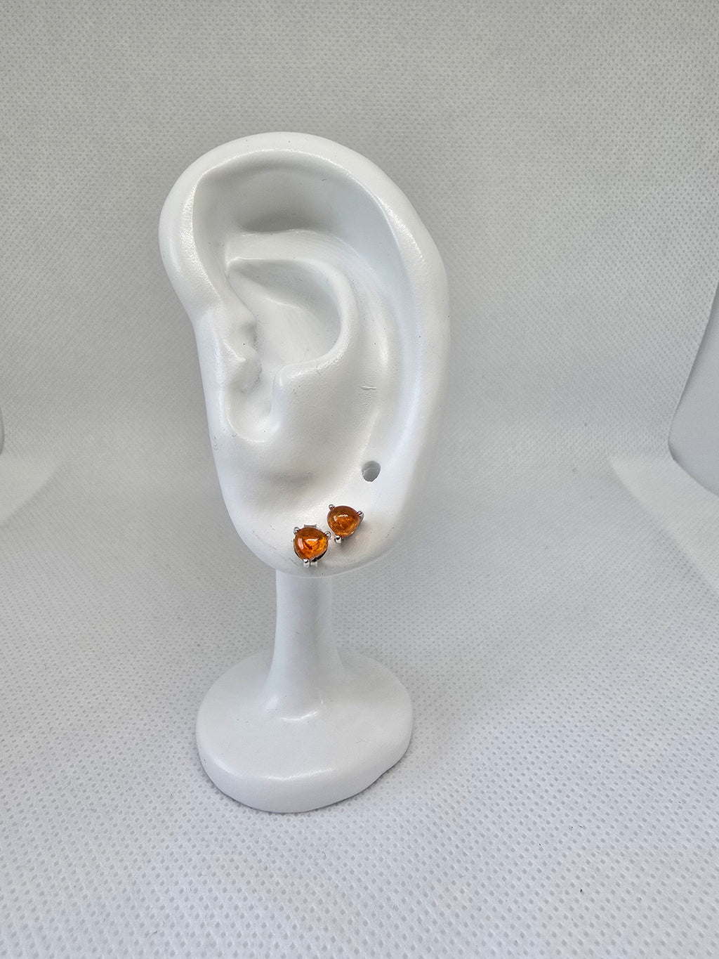Orange Opal Stud Earrings – S925 Sterling Silver