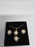 7.8mm Freshwater Pearl Jewellery Set – Necklace, Ring & Earrings