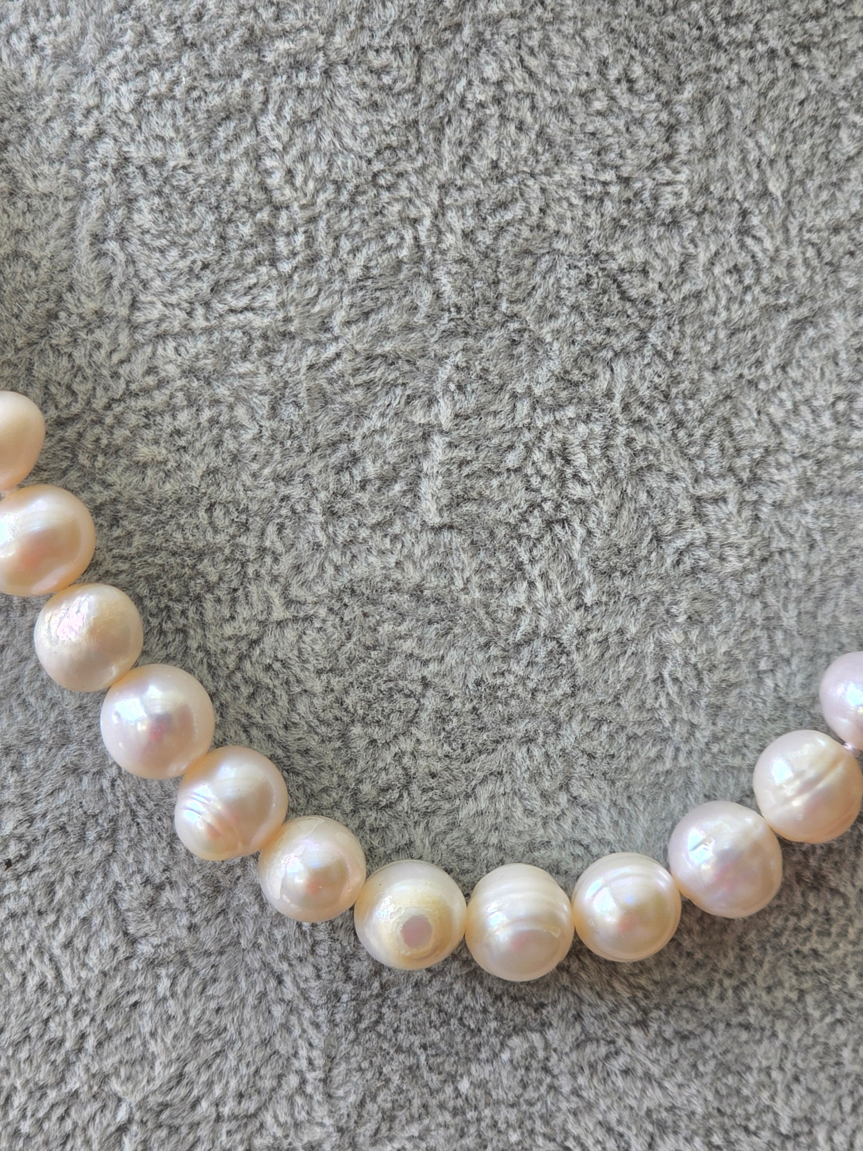 White Baroque Freshwater Pearl Choker
