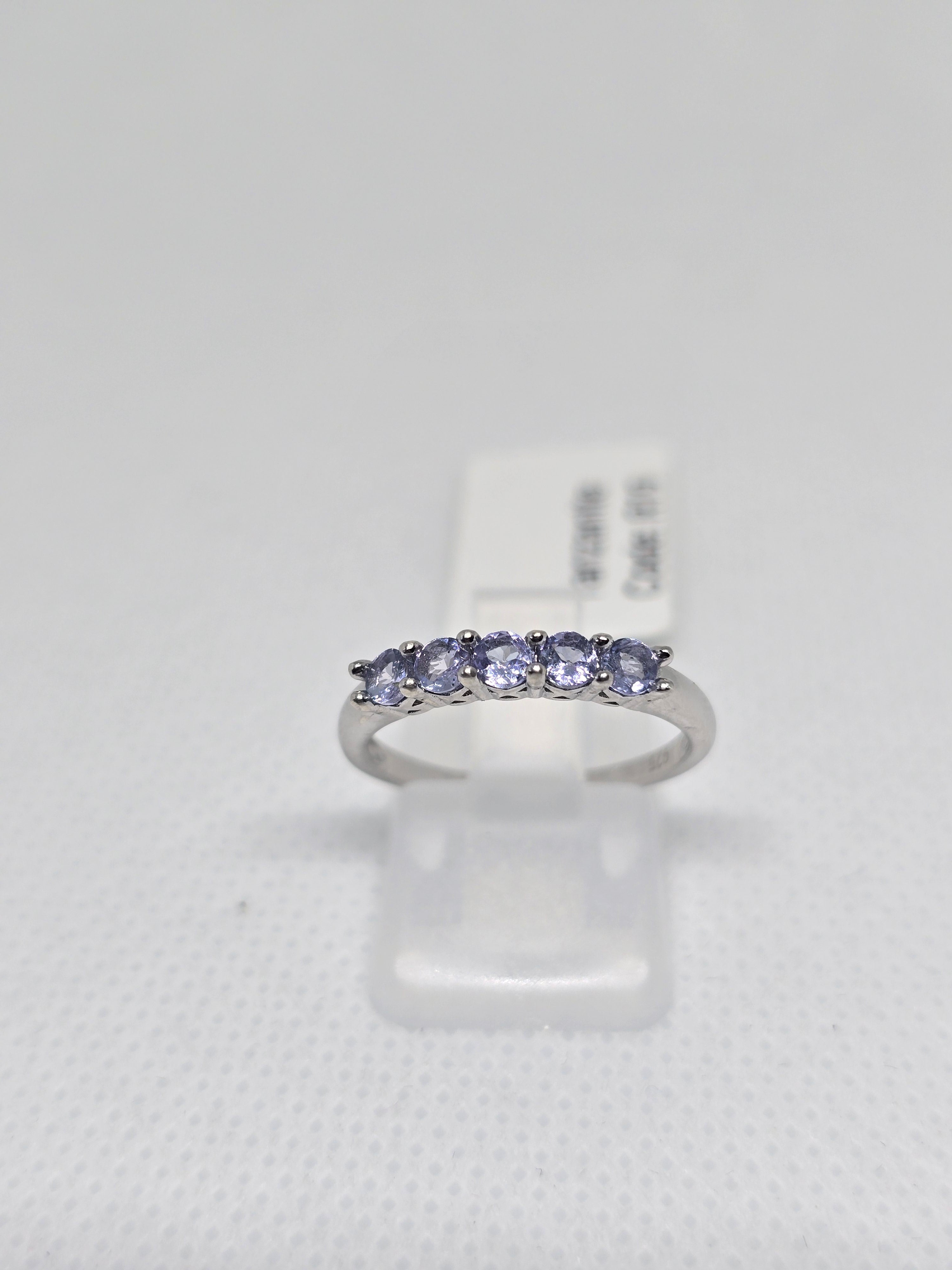 Tanzanite Five-Stone Eternity Band Ring in S925 Silver
