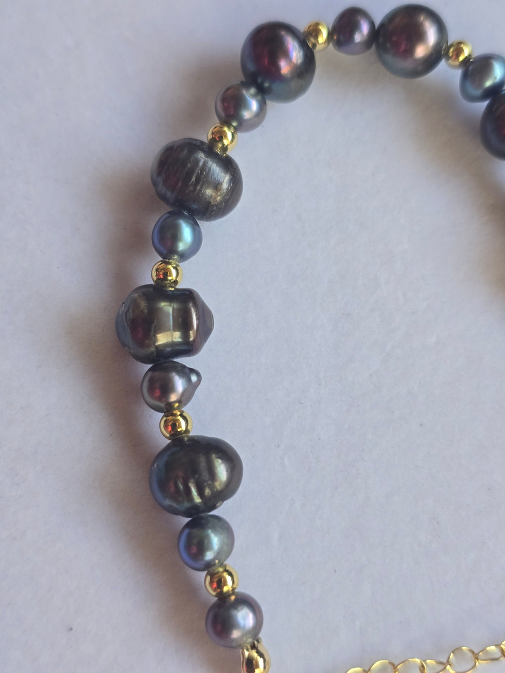 Bluish Dark Gray Baroque Freshwater Pearl Bracelet
