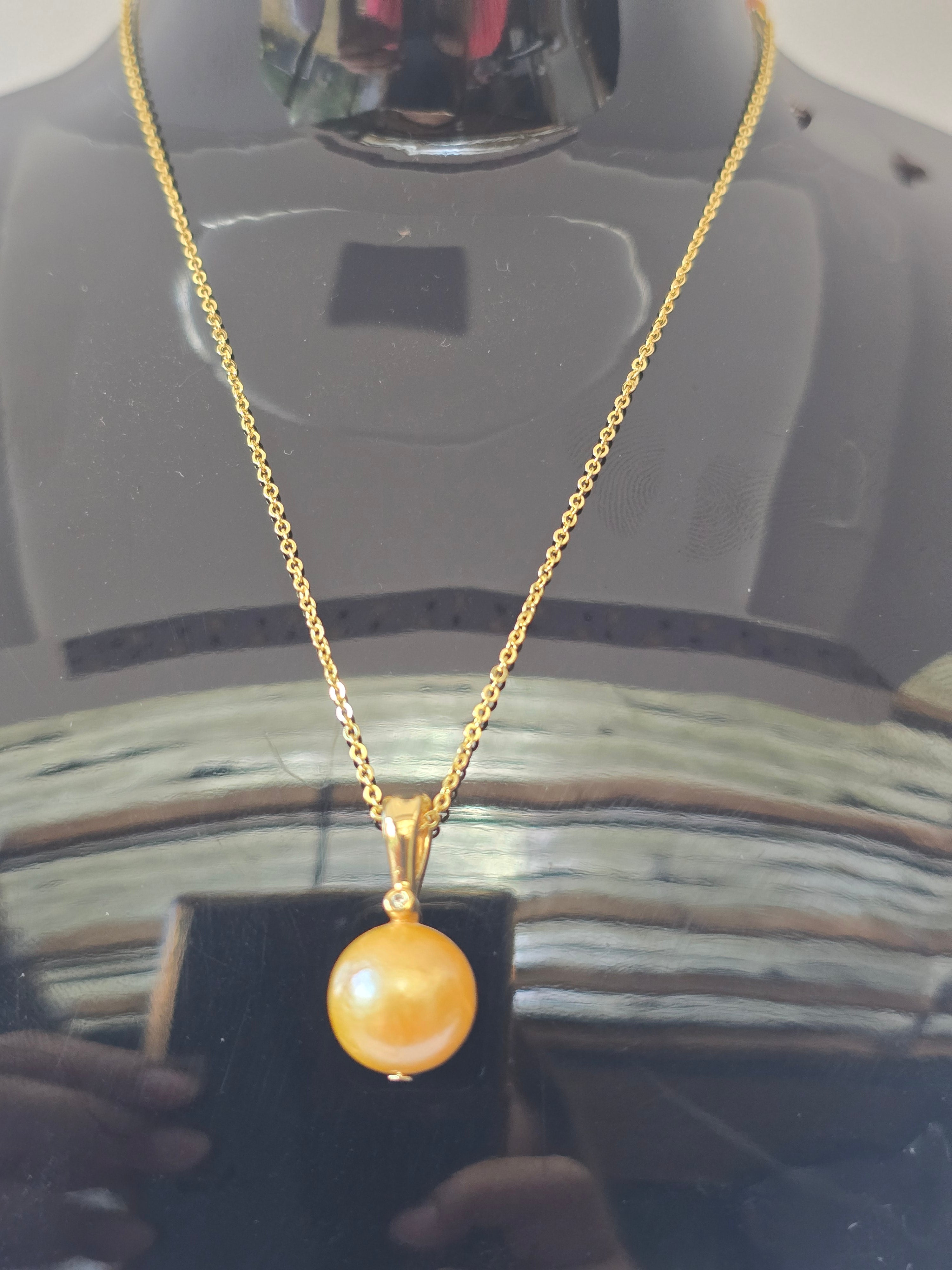 Golden Edison Pearl Necklace | Bolo Style S925 Gold-Plated Chain