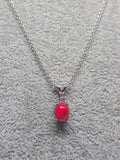 Natural Red Opal Pendant — S925 Sterling Silver
