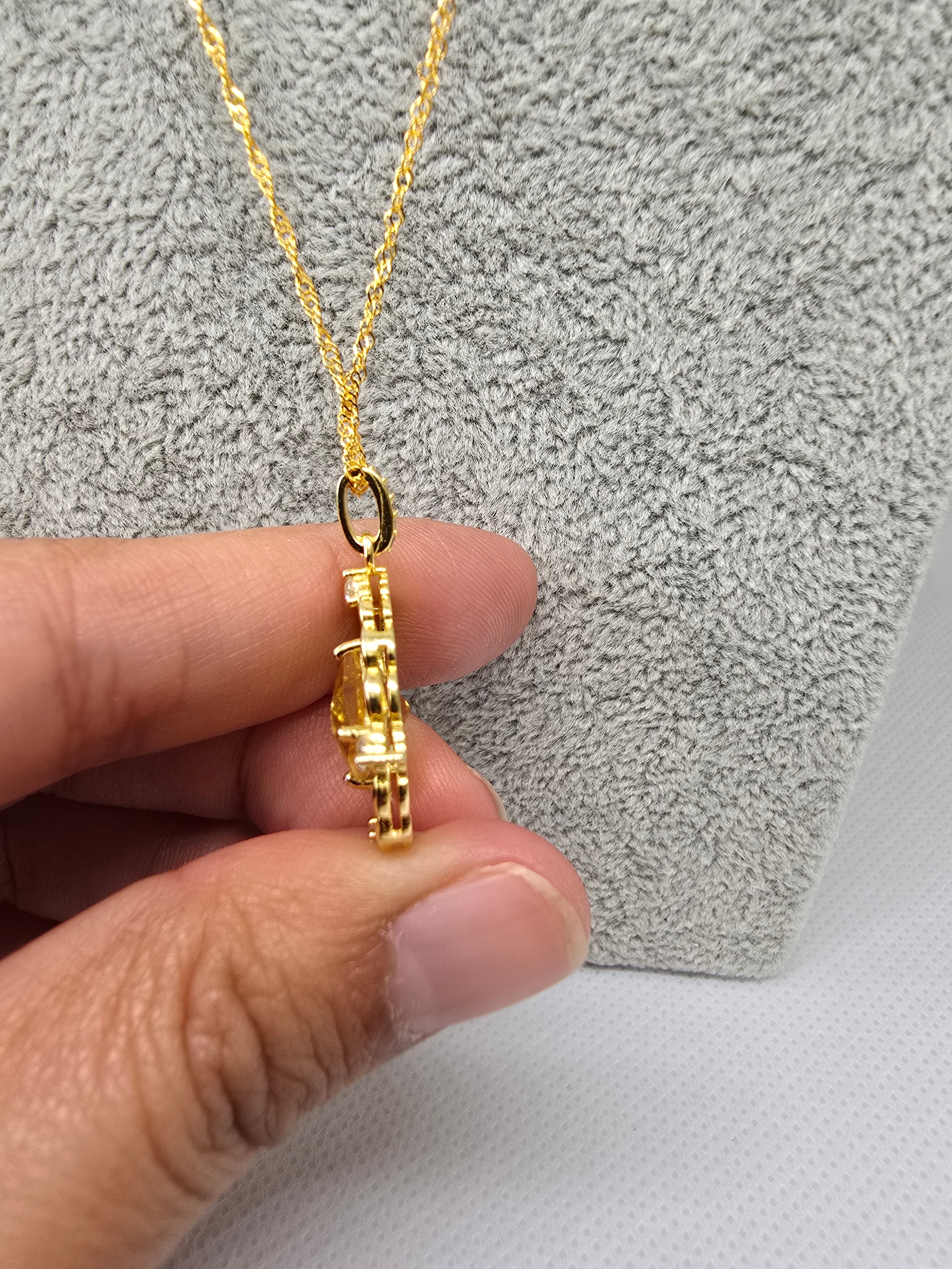 Natural Citrine Pendant – S925 Setting