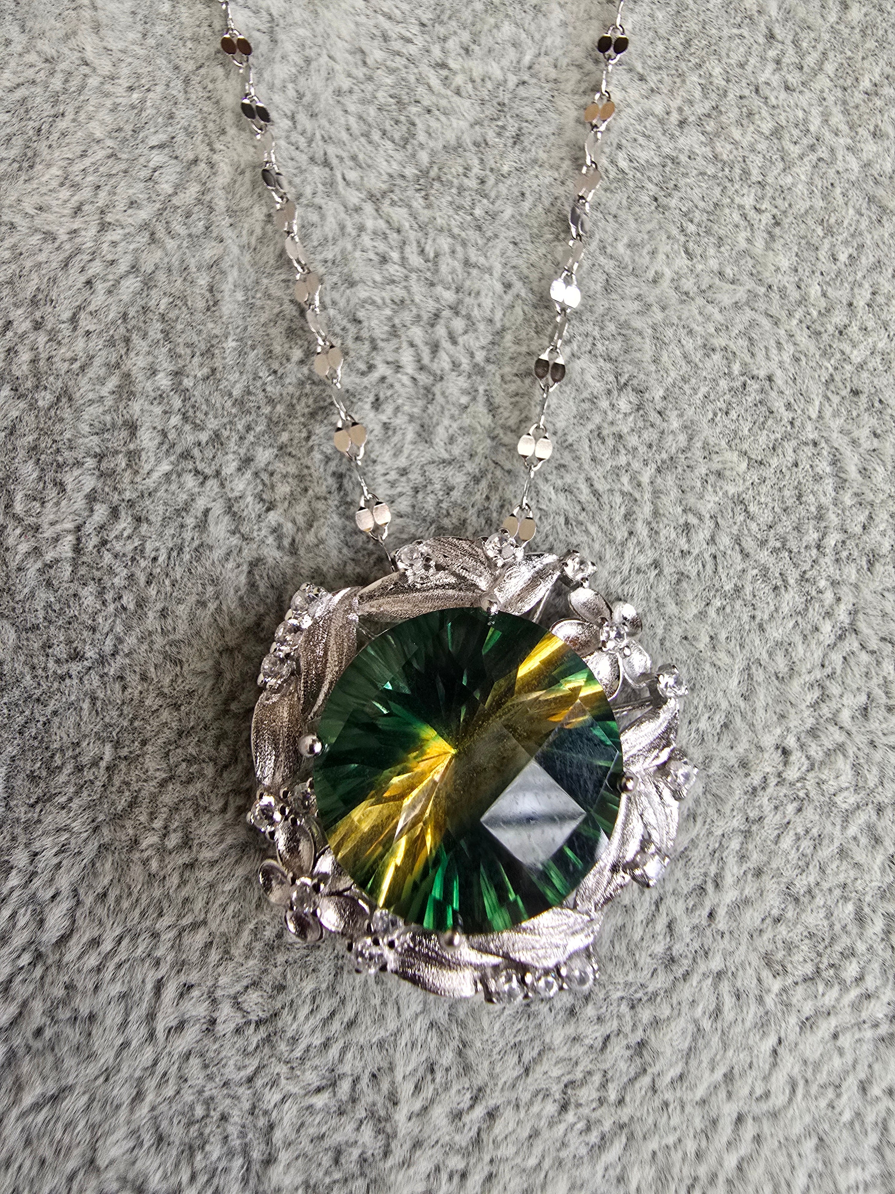 Mystic Quartz Necklace – S925 Silver Setting