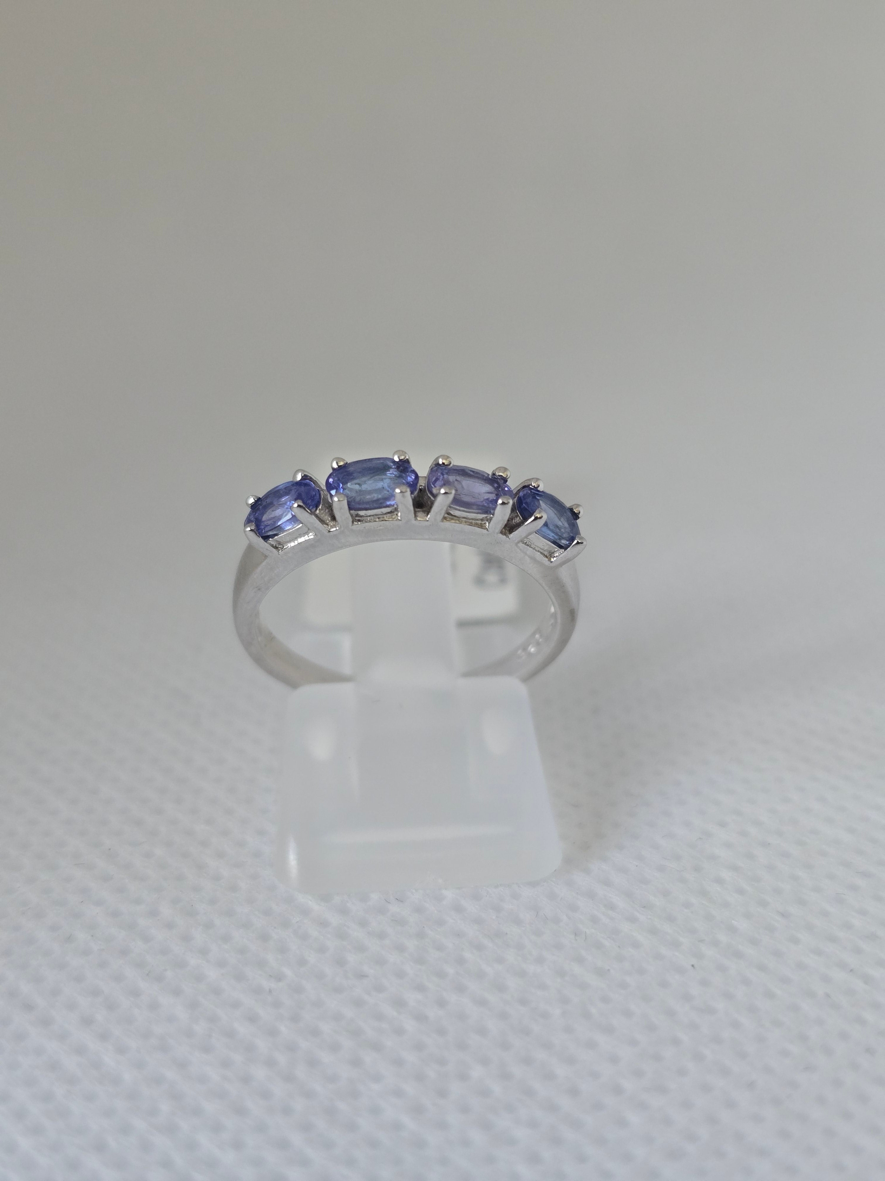 Tanzanite Five-Stone Band Ring in S925 Silver