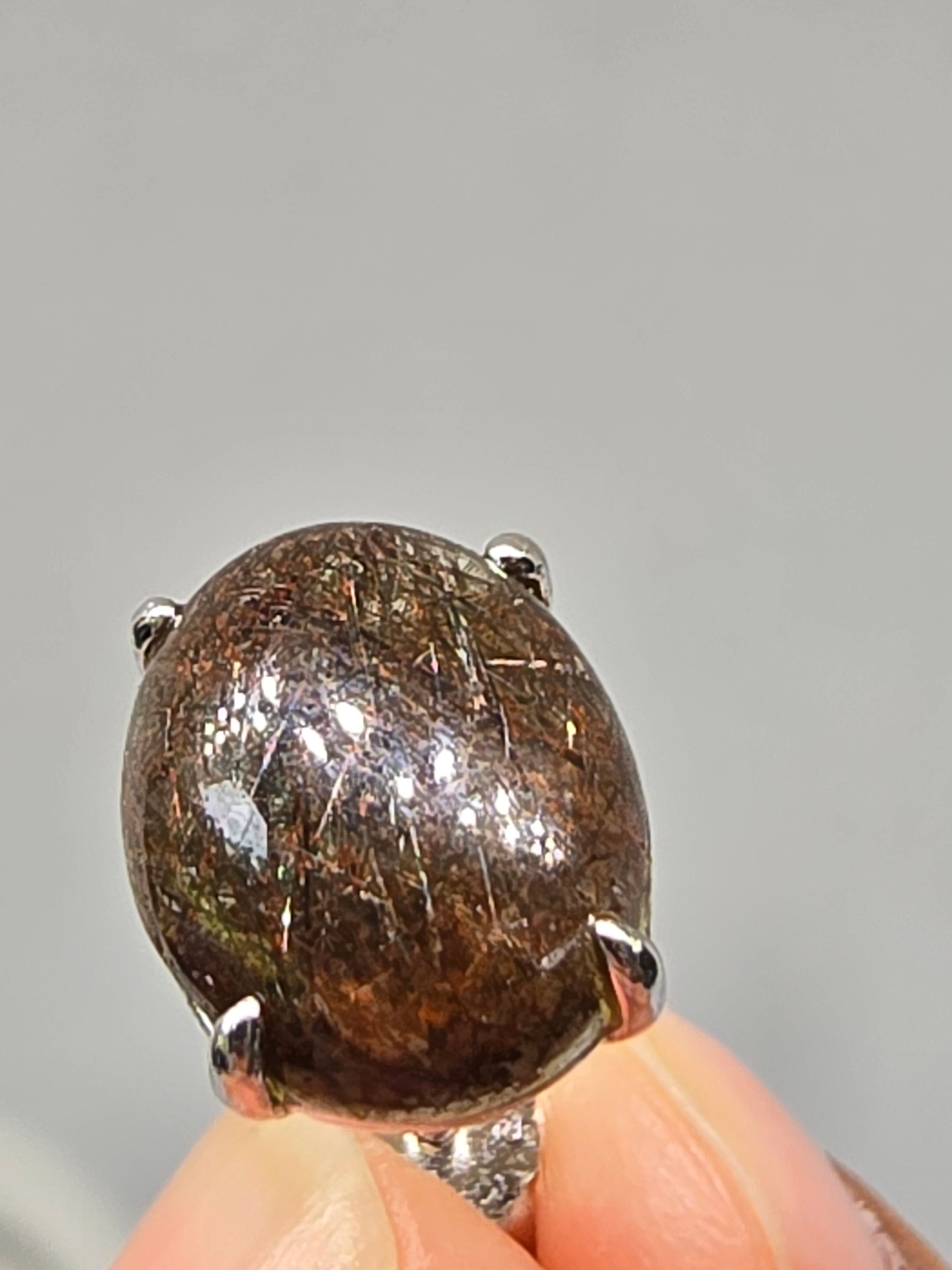 Black Rutile Quartz Stud Earrings – S925 Sterling Silver
