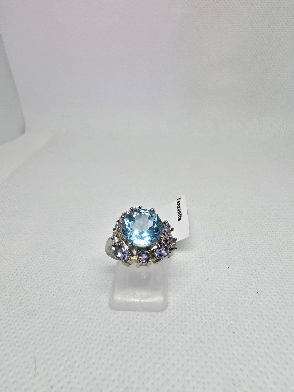 Natural Blue Topaz & Tanzanite Ring – S925 Silver
