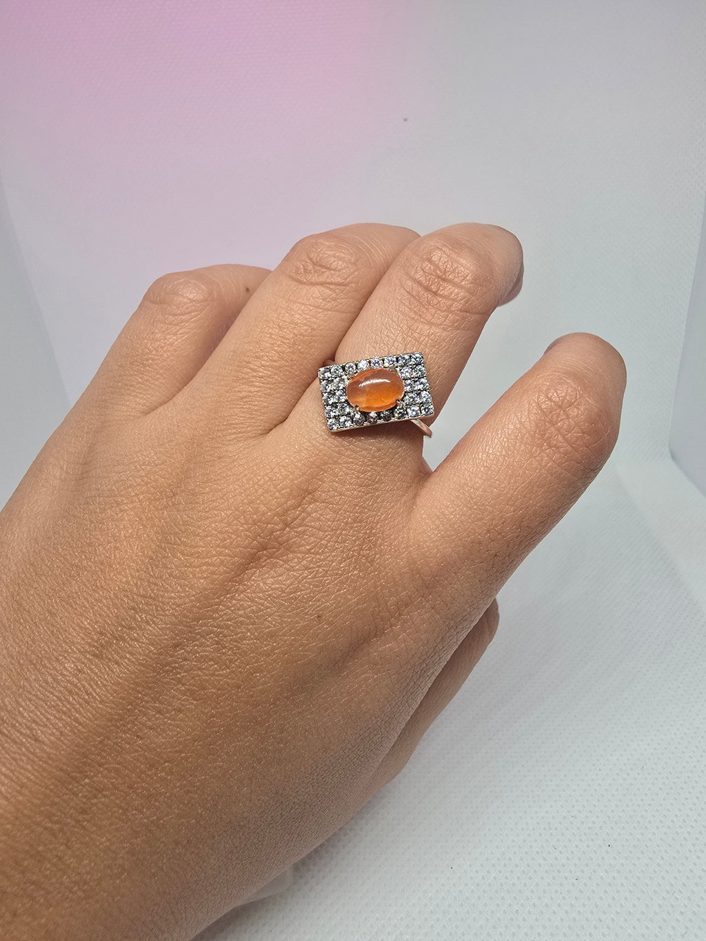 Natural Carnelian Ring – S925 Silver