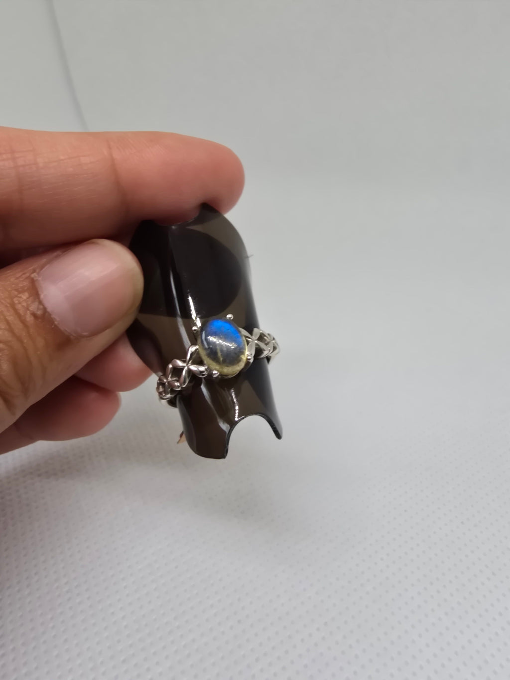 Natural Labradorite Ring S925