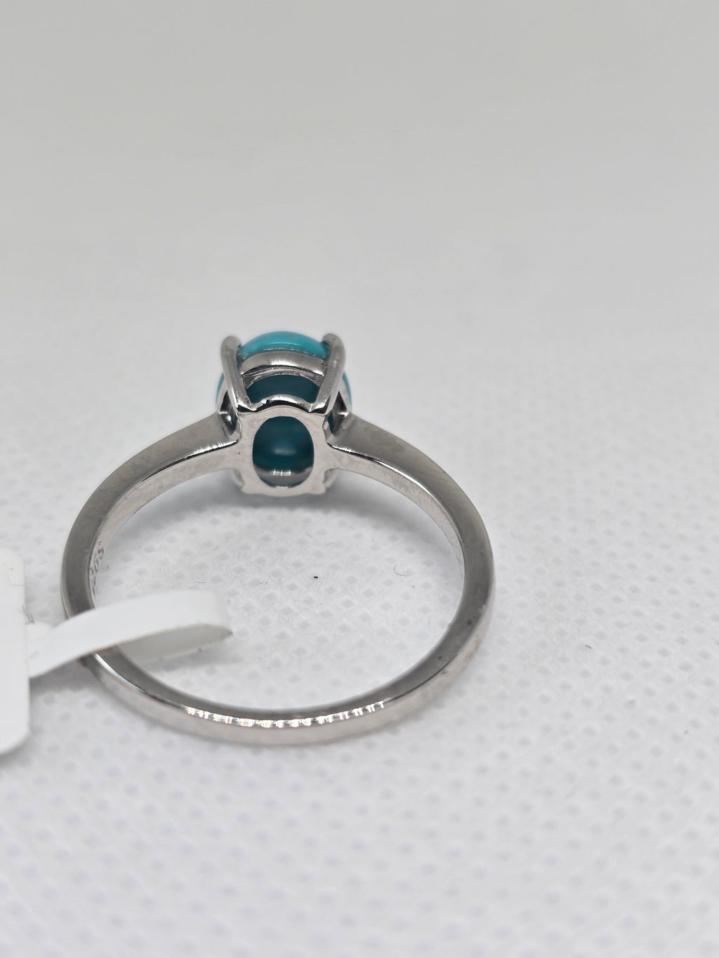 Natural Turquoise Solitaire Ring – S925 Sterling Silver