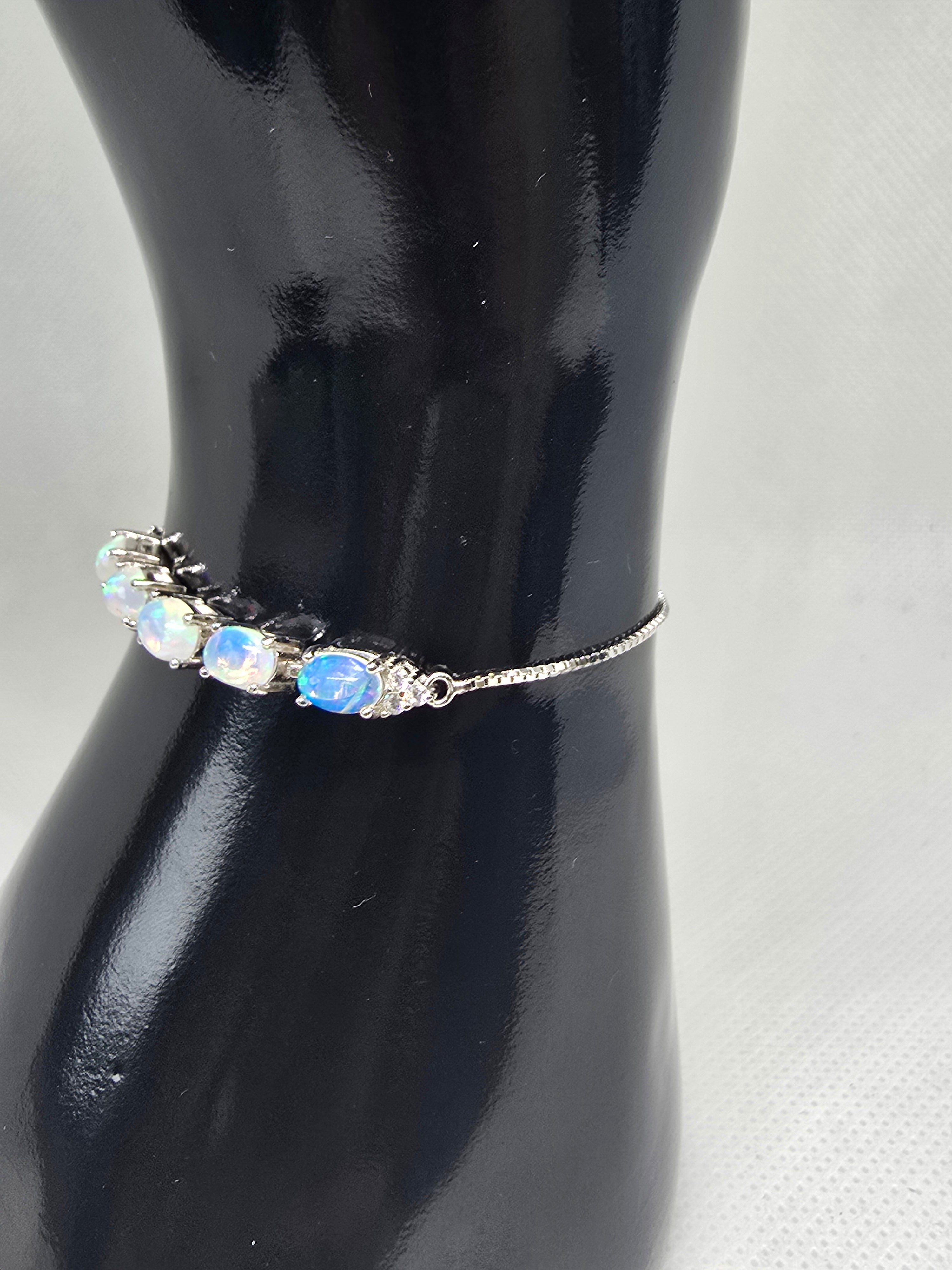 Opal Bolo Bracelet | S925 Sterling Silver | Adjustable