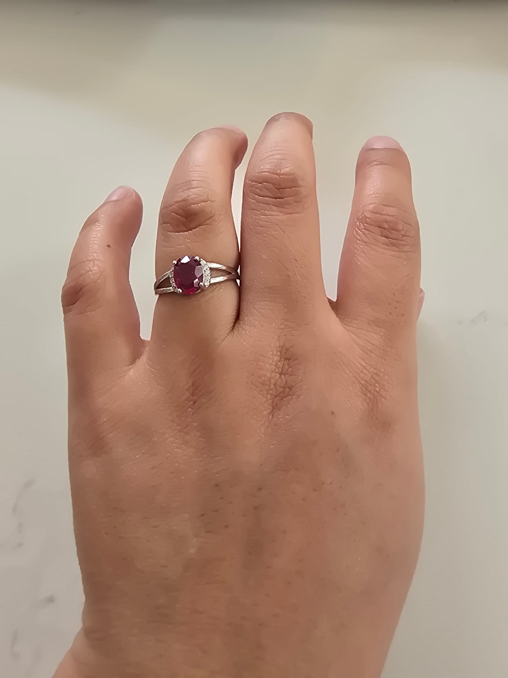Ruby Solitaire Ring – S925 Silver