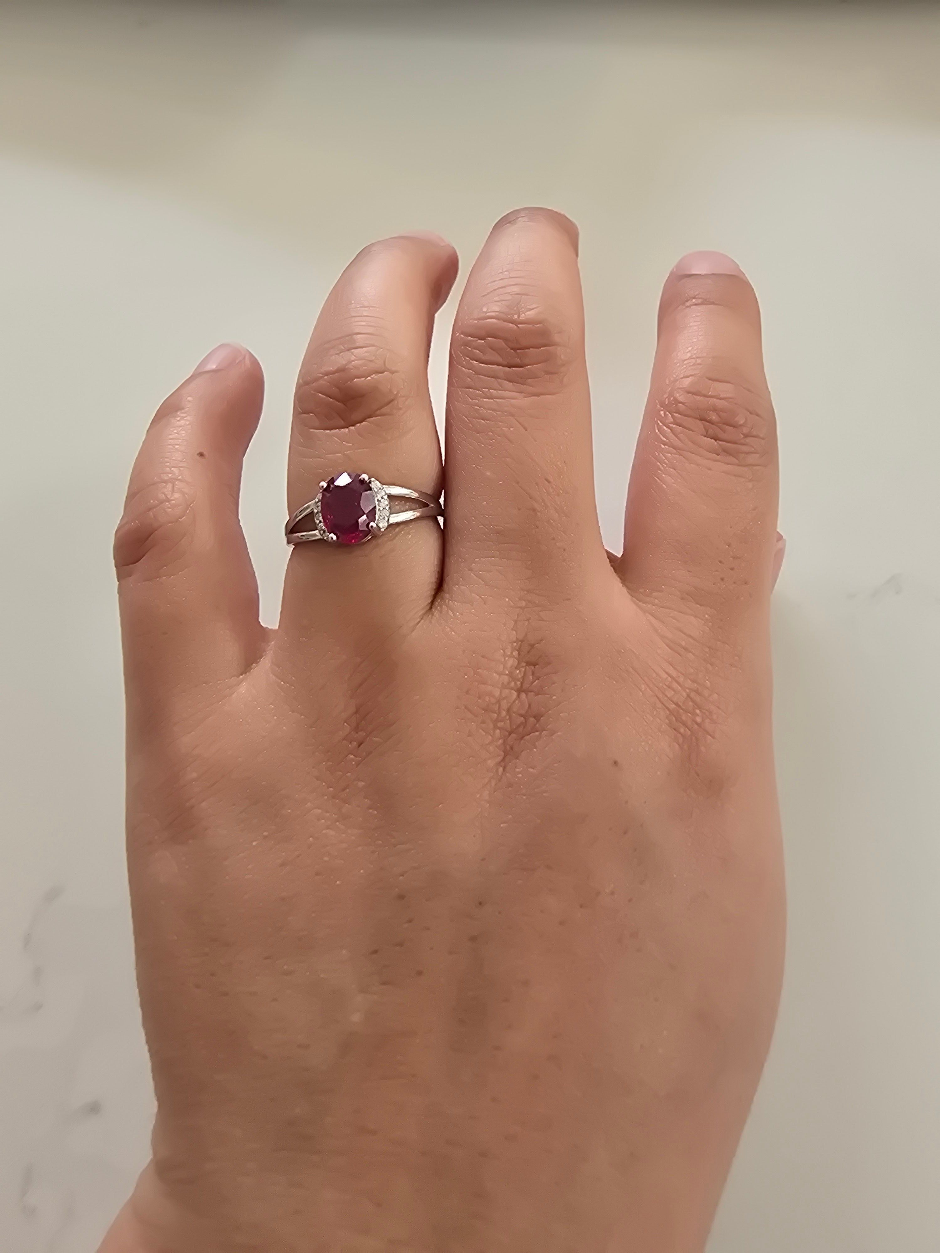 Ruby Solitaire Ring – S925 Silver