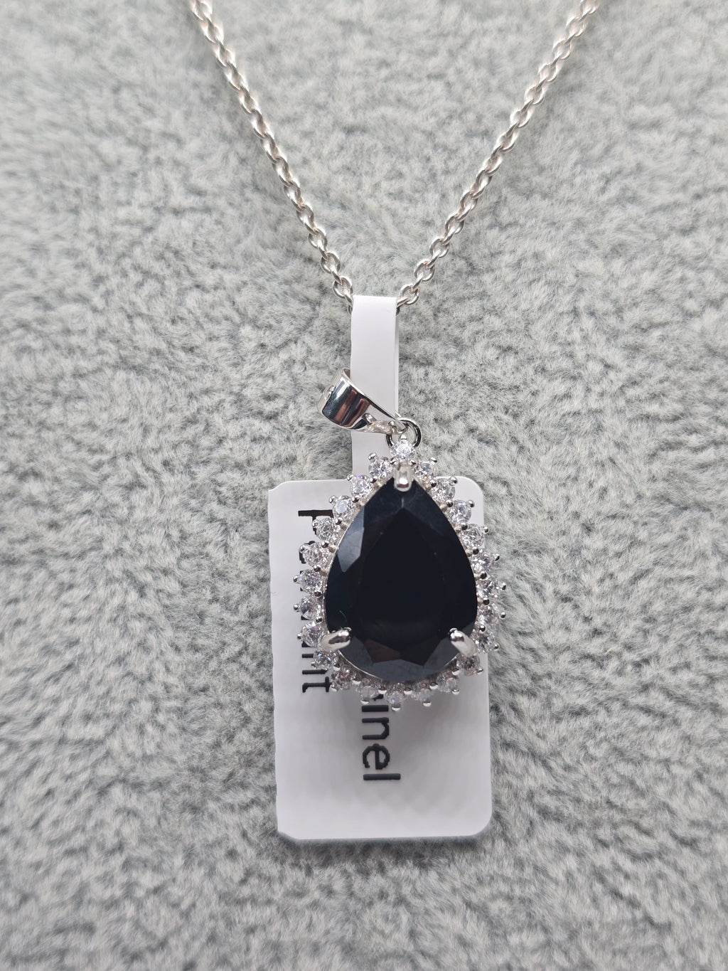 Black Spinel Pear Pendant