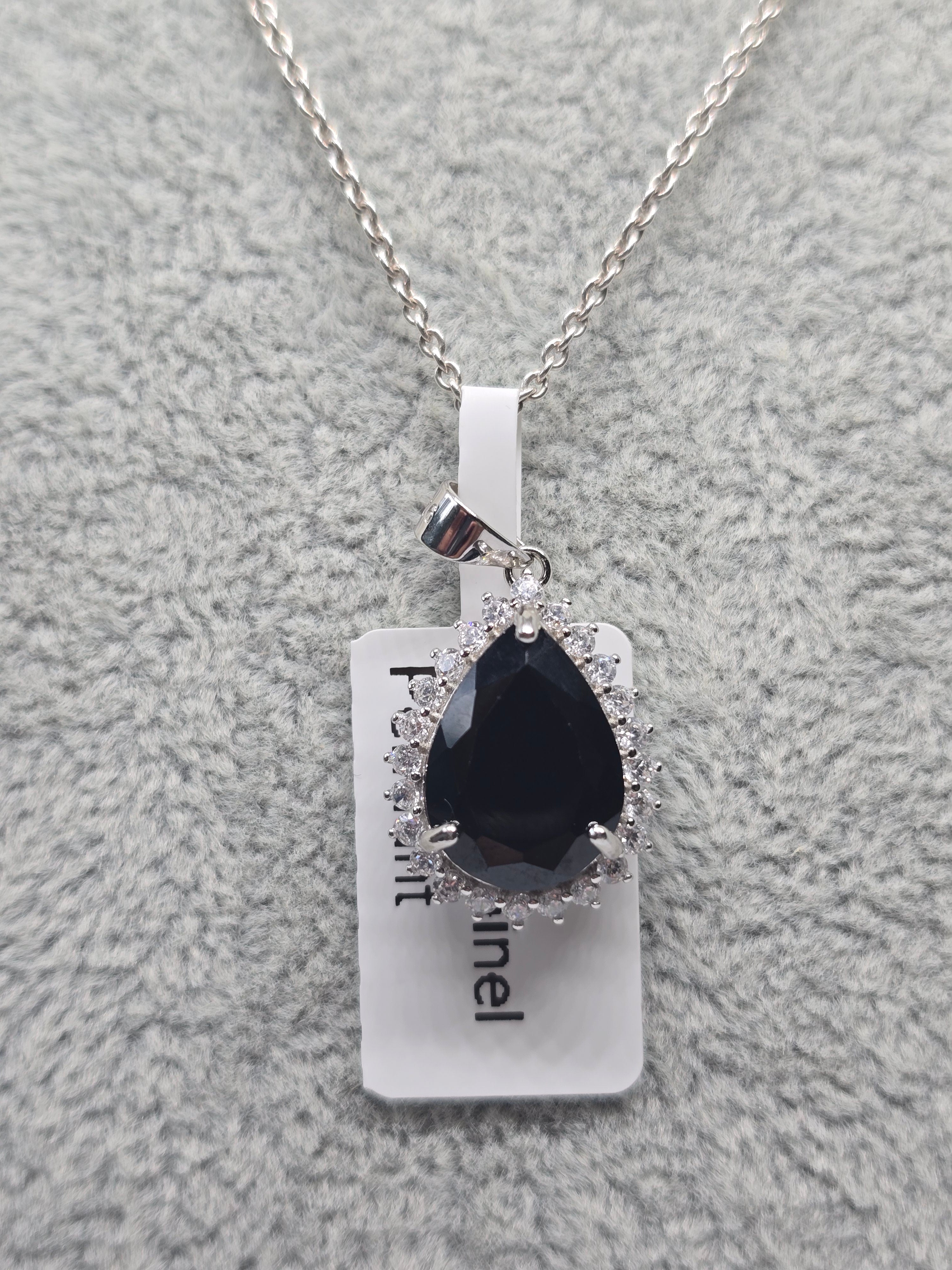 Black Spinel Pear Pendant