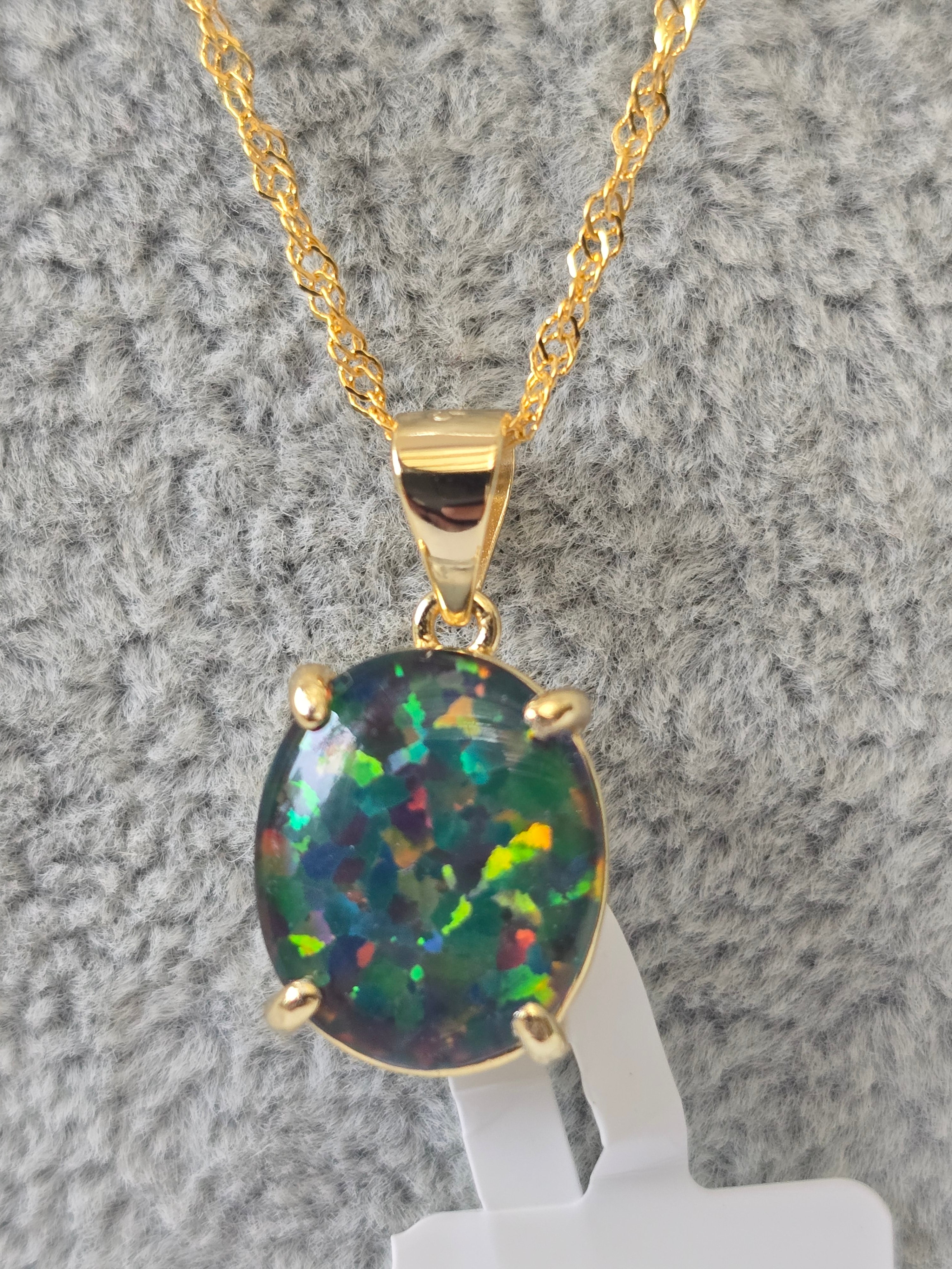 Australian Triplet Opal Pendant – Gold Plated S925